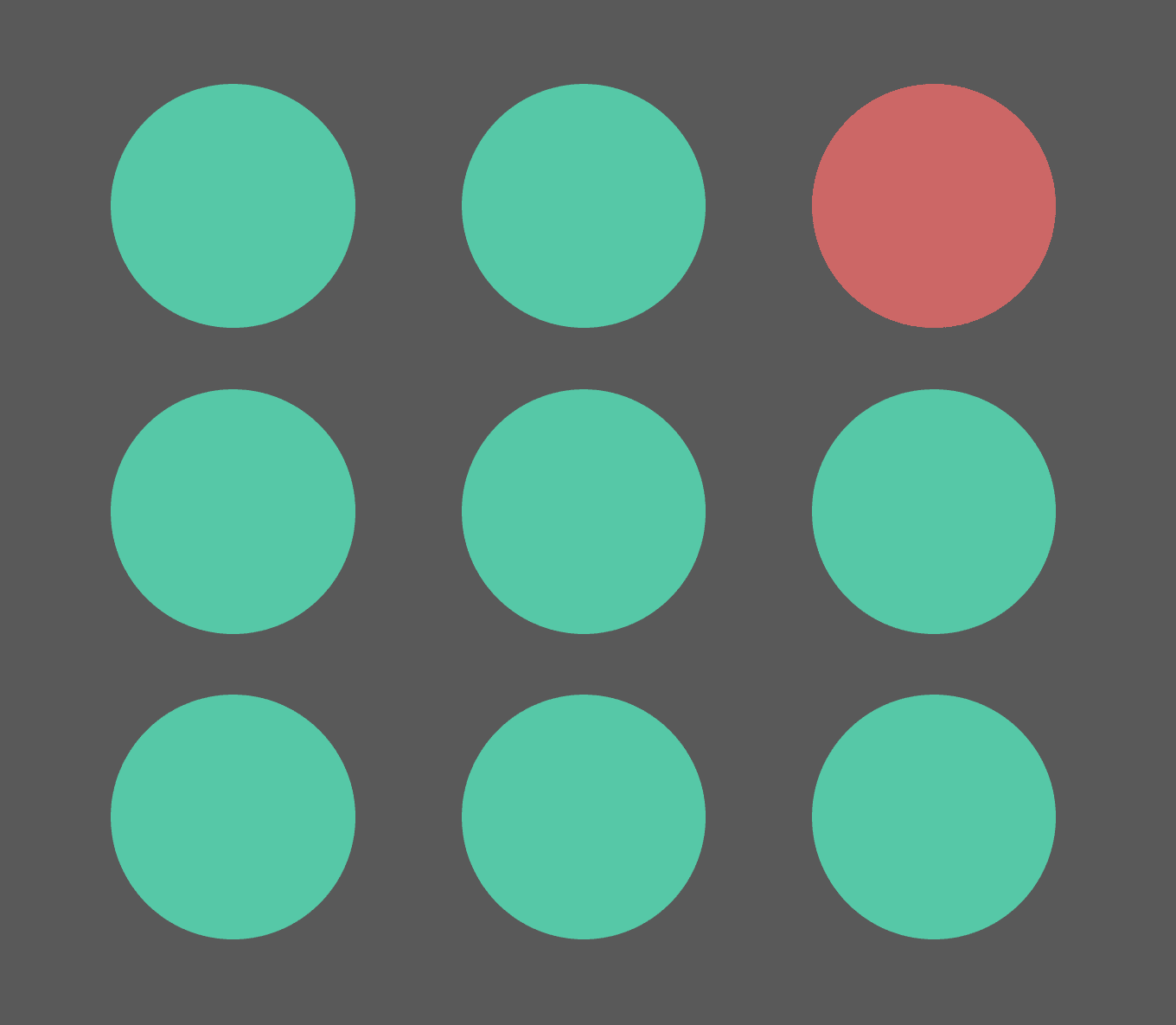 Example using colors to create contrast